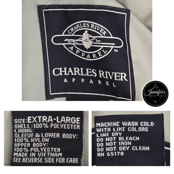 Charles River Apparel Navy White Embroidered Penn State Oversized Windbreaker XL - Picture 14 of 16